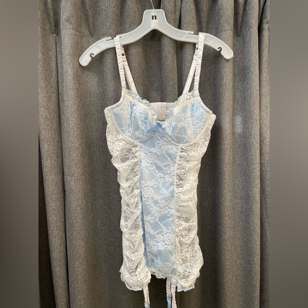 Two Pieces Blue & White Lingerie Set